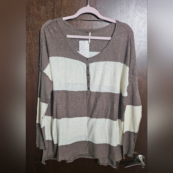 Free People Beach Linen Blend Henly Top - Picture 3 of 7